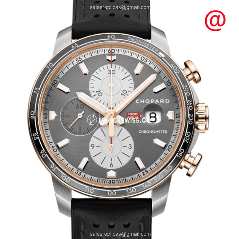 Chopard Mille Miglia GT XL - Auto - 18kt Rose Gold & Steel Case - Black Dial - Black Cowhide Strap - Luxury Replica MILLE MIGLIA GT XL Watch